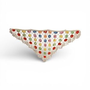 Multicolor Crochet Fringe Scarf